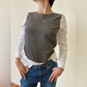 Blouse, combined fabrics.